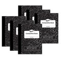Pacon Composition Book, Black Marble, 9/32in. Ruled w/ Margin, 100 Sheets Per Book, 6PK MMK37106